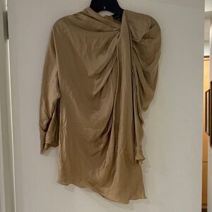 Lanvin Vintage Gold Draped Blouse FR 34 US 2